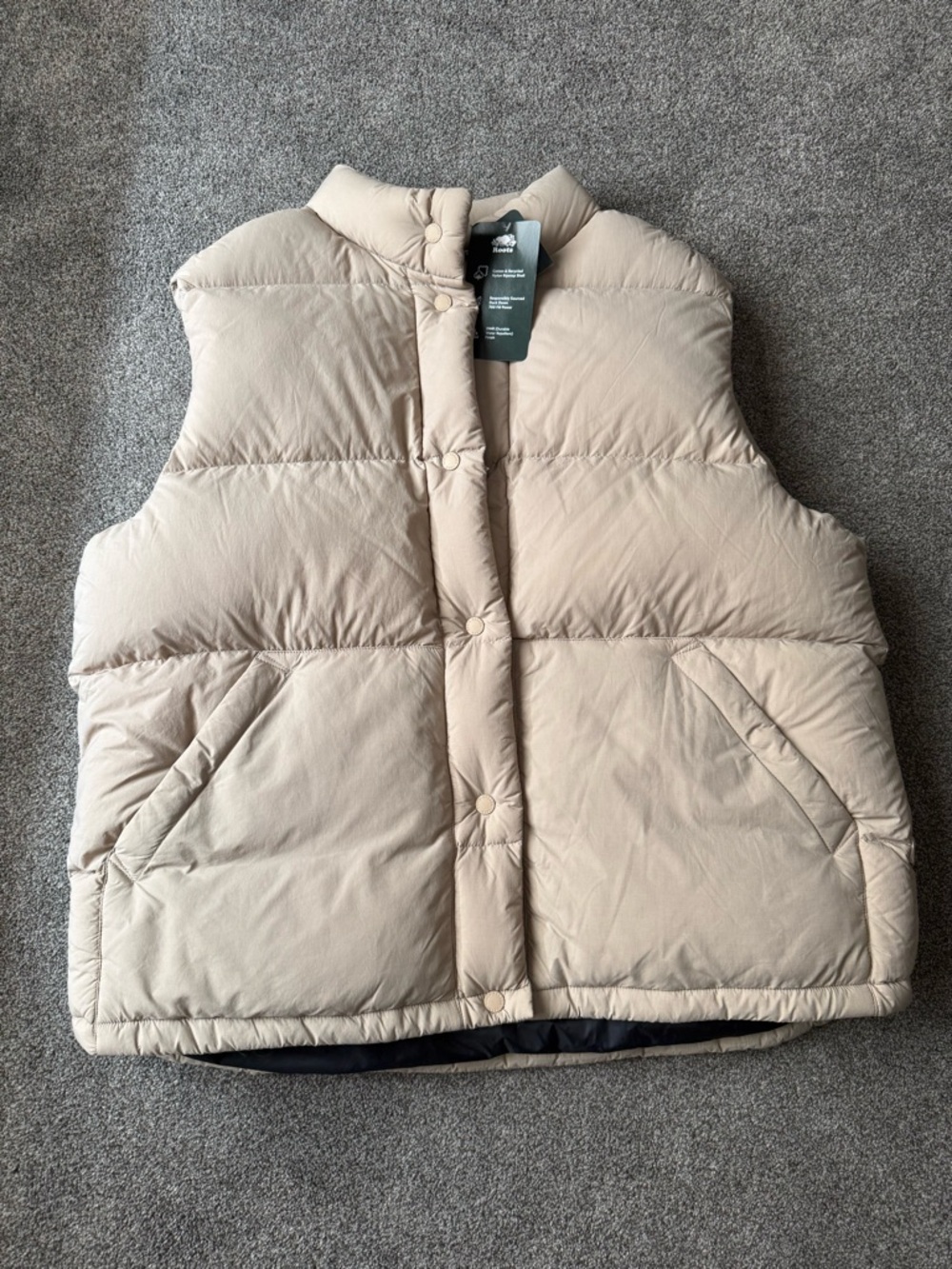 Roots Mens Tan Puffer Vest - Neutral Beige